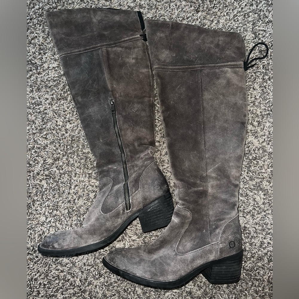 Born leather sued knee high boot.